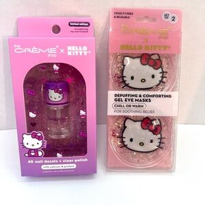 Hello Kitty Pink Gel Eye Masks & Nail Decal Set with Clear Polish
